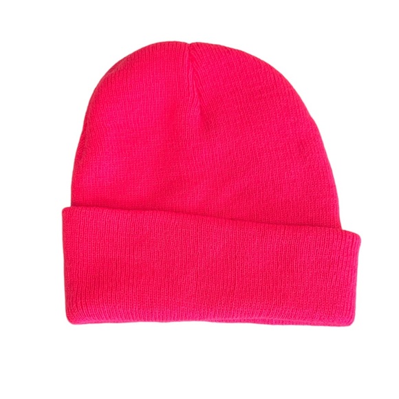 Hot Pink Beanie Hat NWOT - Picture 1 of 6
